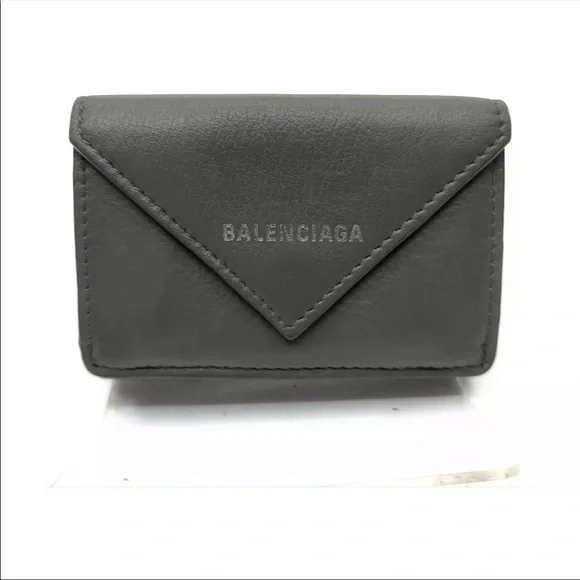 BALENCIAGA Wallet Gray Leather - Picture 1 of 9